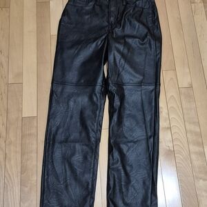 Good American FAUX LEATHER Black Pants LADIES 28